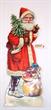 Father Christmas lithograph long coat white trim